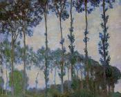 克劳德 莫奈 : Poplars on the Banks of the River Epte at Dusk